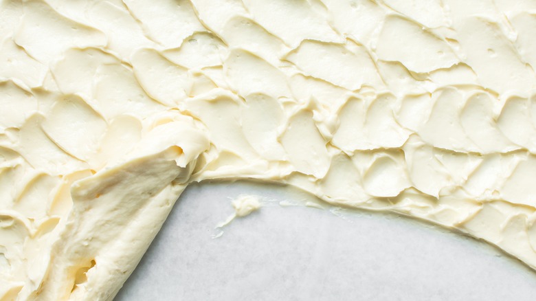 buttercream spread on a counter