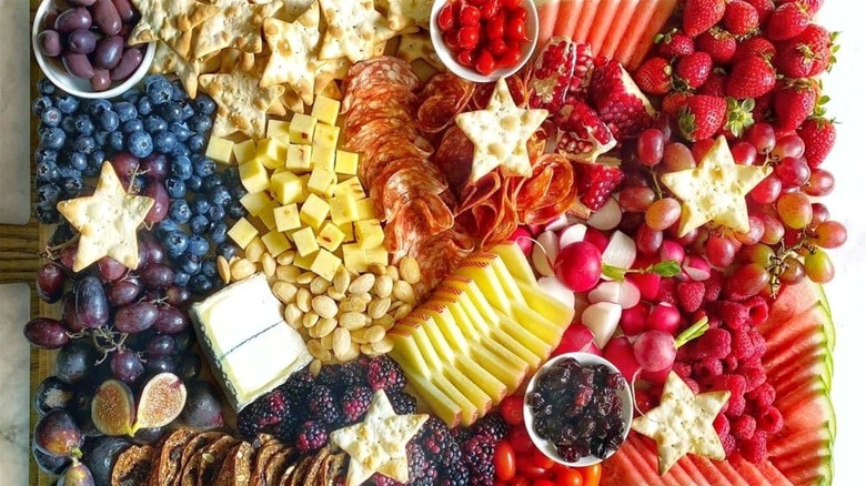 Charcuterie board for Fourth of July