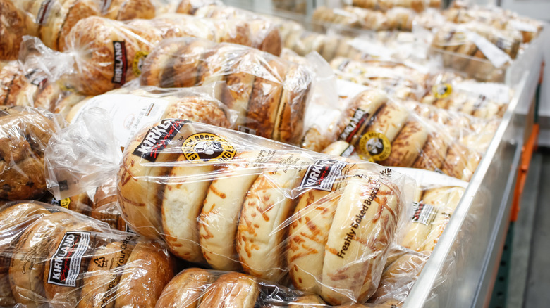 Packages of bagels at Costco