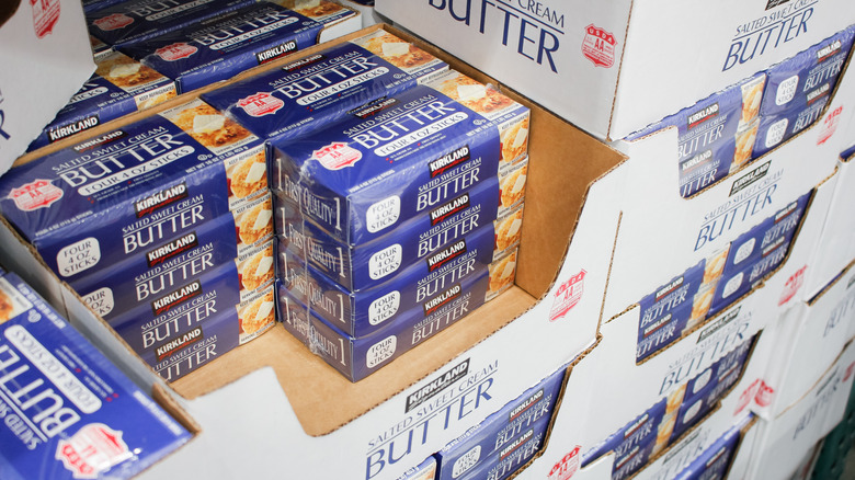 Packages of butter at Costco