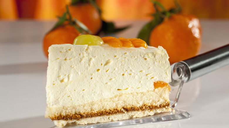 slice of orange cheesecake