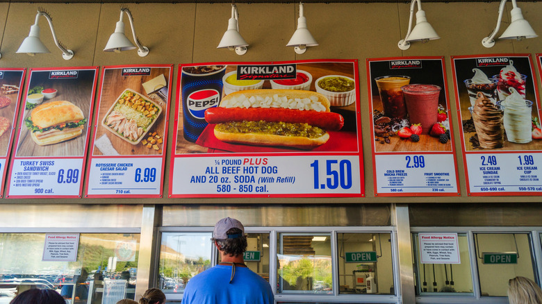 Customers ordering at Costco food court