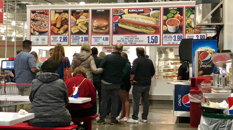 Costco shoppers in food court