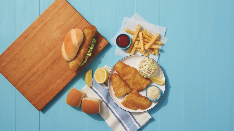 Culver's walleye sandwich and dinner with sides