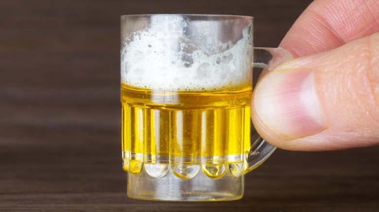 Tiny beer glass