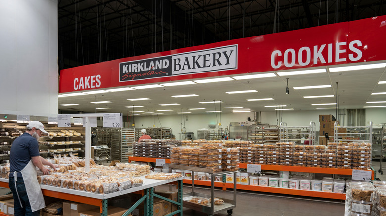 View of Costco bakery with Kirkland Signature sign