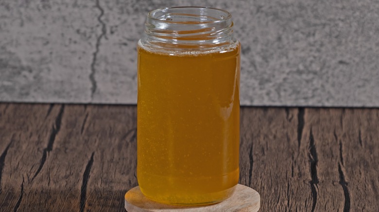 clarified butter in jar