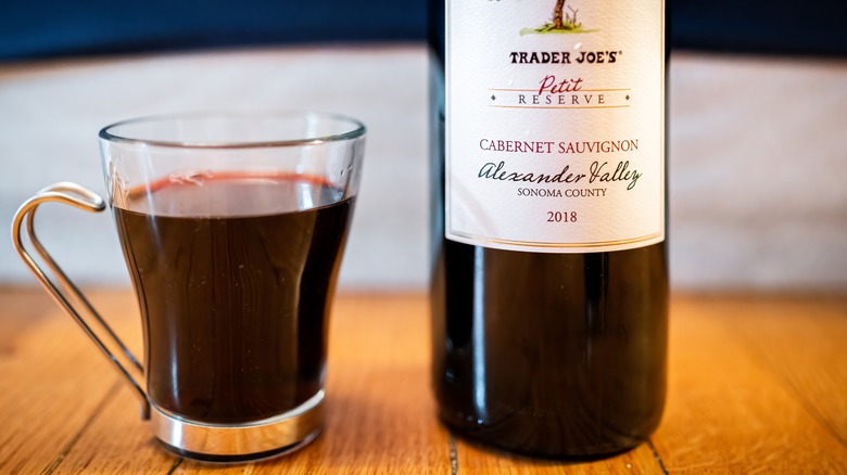 Bottle of Trader Joe's Cabernet Sauvignon