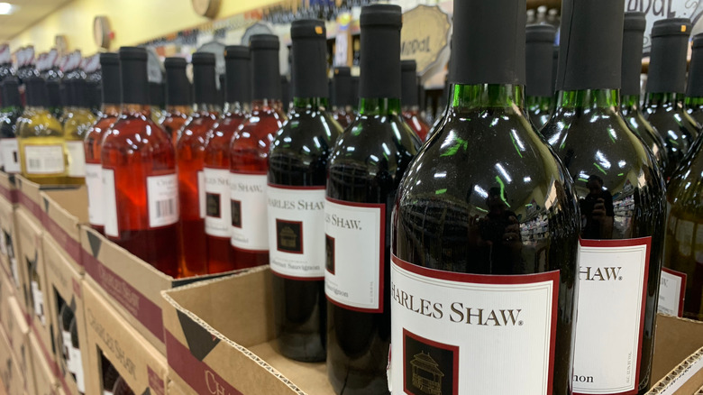 Bottles of Charles Shaw wines