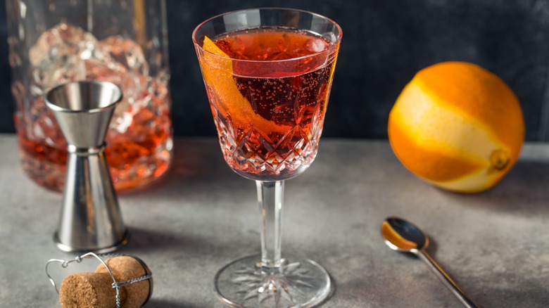 A vermouth negroni cocktail