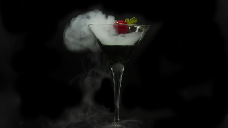 A cocktail made with dark liquor