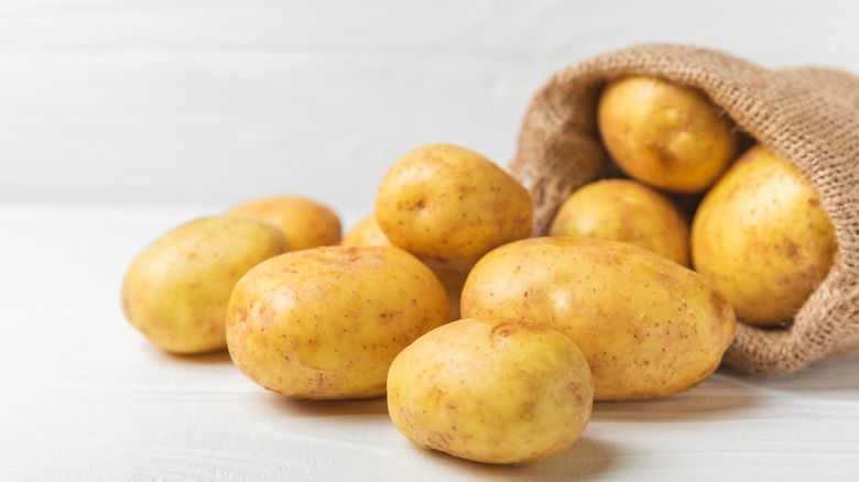 bag of potatoes on the counter