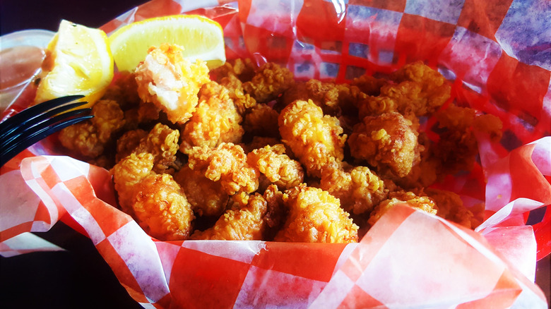 Crispy fried alligator