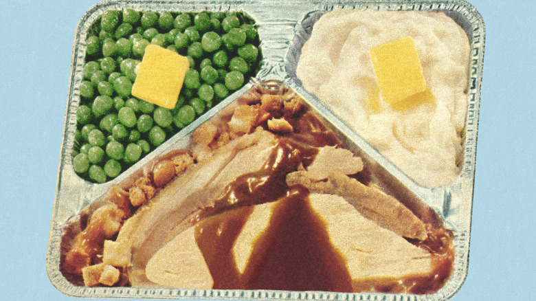 Retro TV dinner on tray