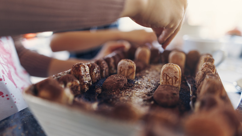 Decorating a graveyard cake