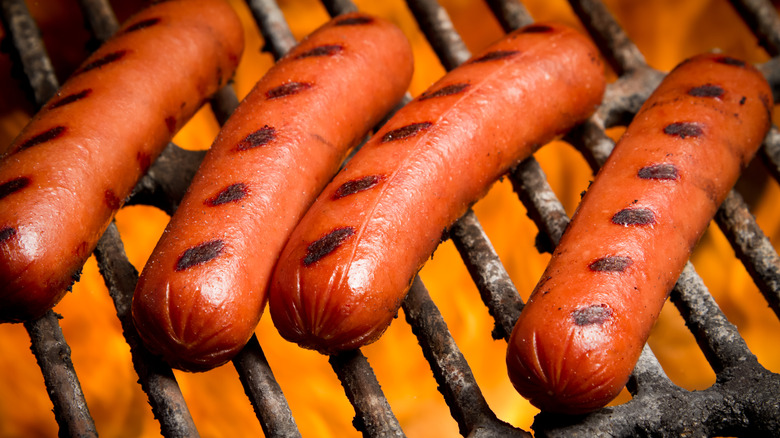 Hot dogs with grill marks