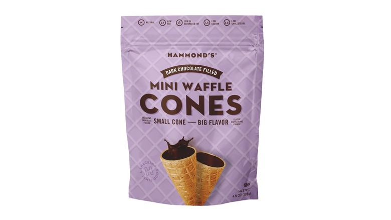 Hammond's dark chocolate filled mini waffle cones