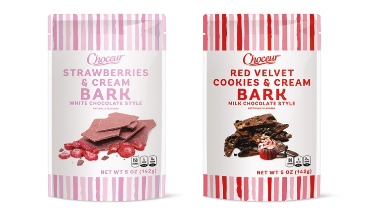 Two flavors of Choceur Valentine's Bark Bags