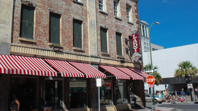 The exterior of Paula Deen's restaurant The Lady and Sons in Savannah