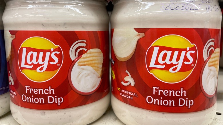 Lays French onion dip on store shelf