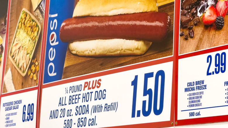 Costco hot dog sign