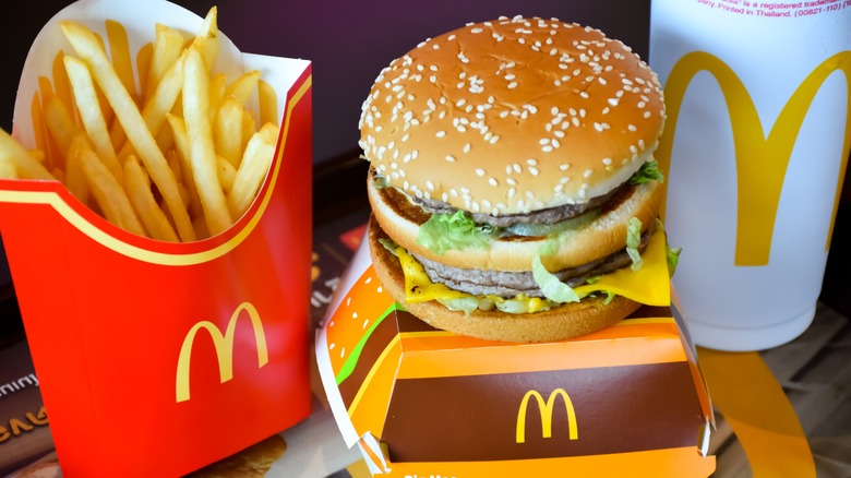 Big Mac and fries on tray