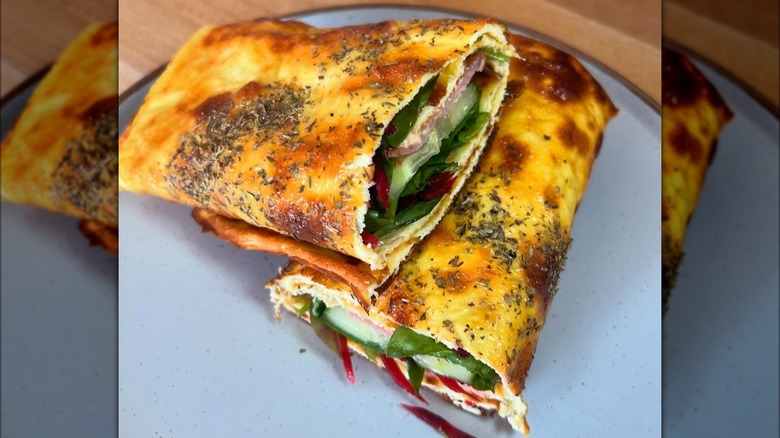 Cottage cheese flatbread wrap