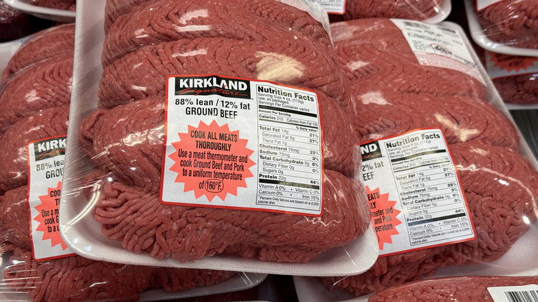 Refrigerated packages of Kirkland Signature ground beef