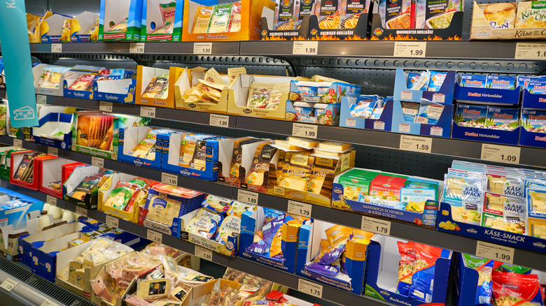 Cheese aisle in Aldi