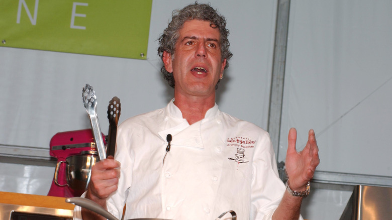 Anthony Bourdain in chef's attire