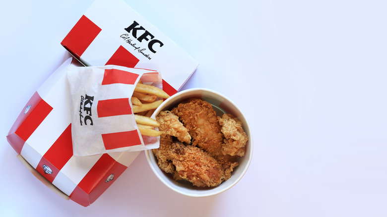 A KFC dinner sits against a white background