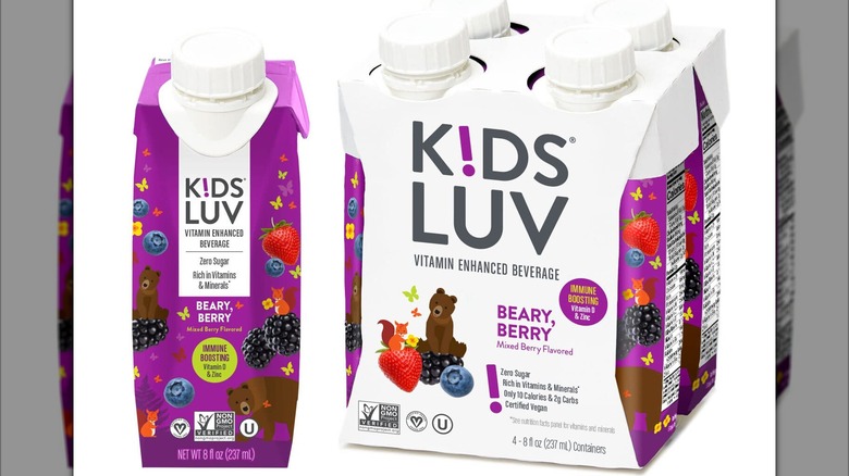 KidsLuv beverages single and four pack