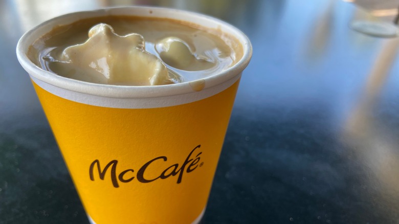 McCafe cup with coffee