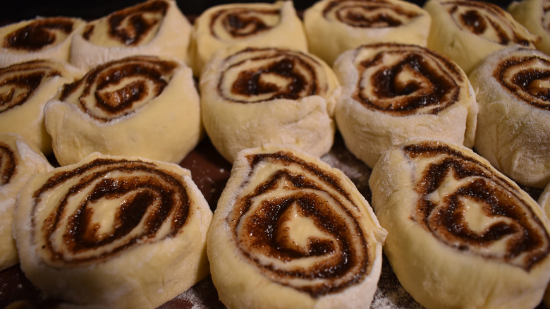 Letting cinnamon roll dough rise