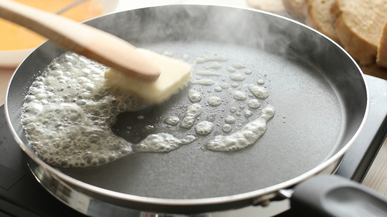 Melting butter in a pan