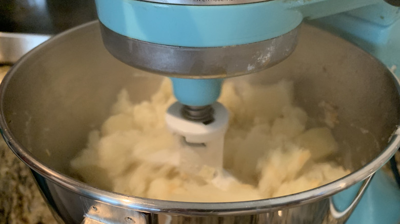 mixing mashed potatoes