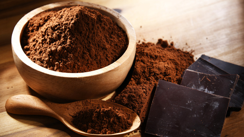 A bowl of Dutch-processed cocoa powder