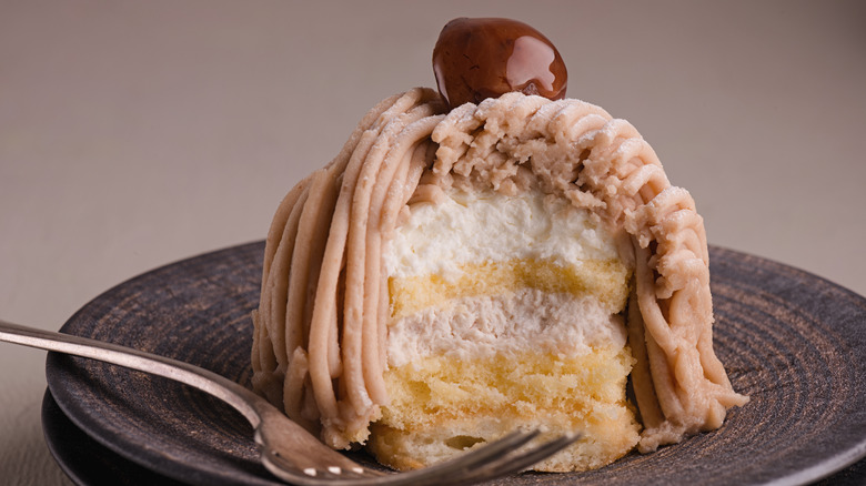 cross-section of a Mont Blanc showing layers