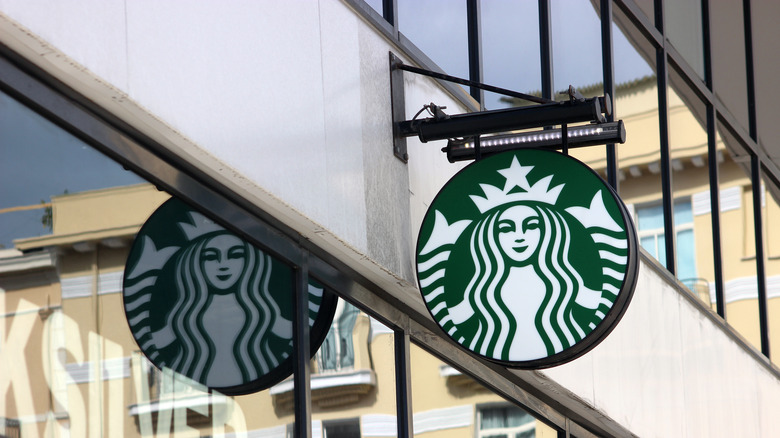 Starbucks logo on storefront
