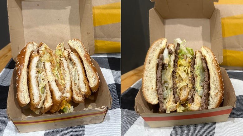 Chicken Big Mac and classic Big Mac