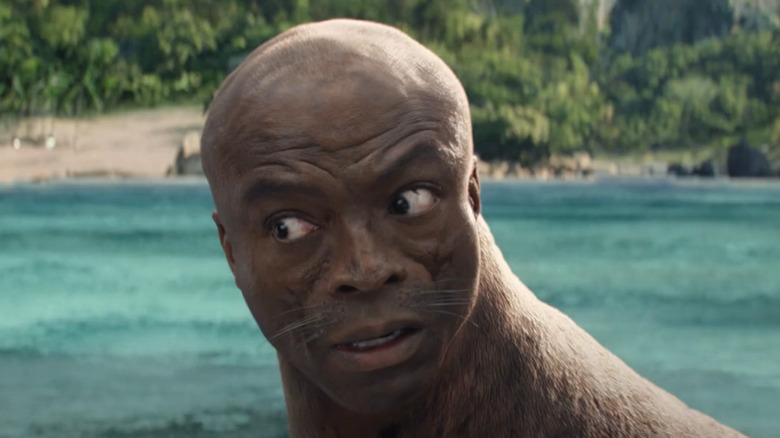 closeup of Seal's worried face in Mountain Dew ad