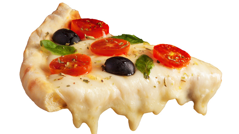 Pizza with melty cheese