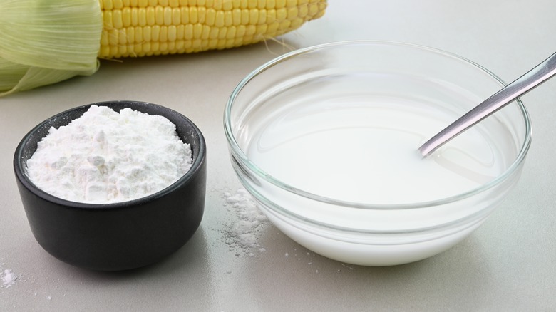 Cornstarch and slurry with corn in background