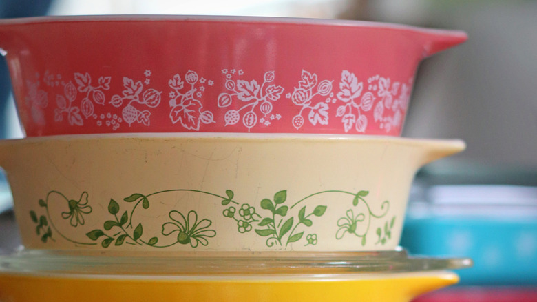 Stacked vintage Pyrex