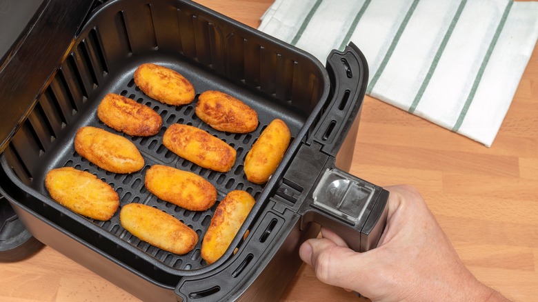 Food in an air fryer