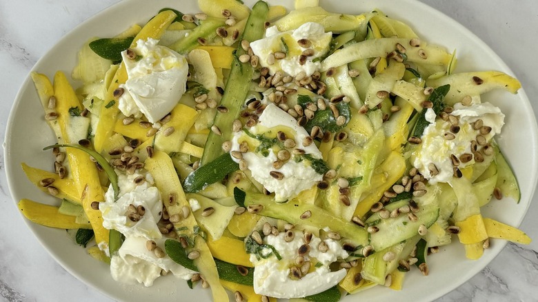 squash with basil and burrata