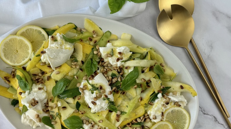 squash with basil and burrata