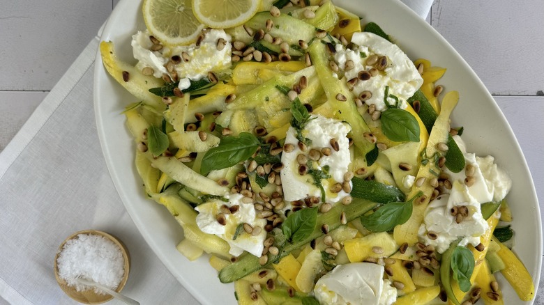 squash with basil and burrata