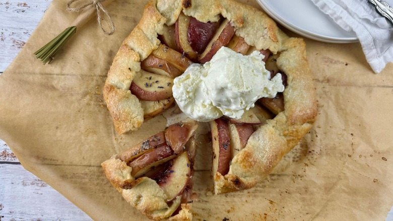 baked galette with ice cream