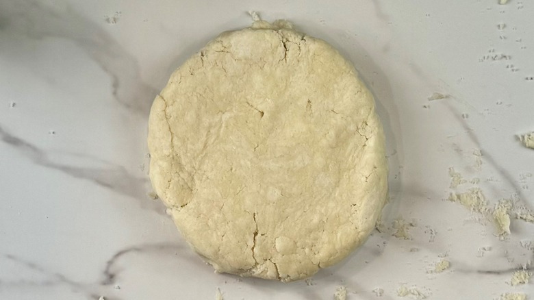 dough disk on counter